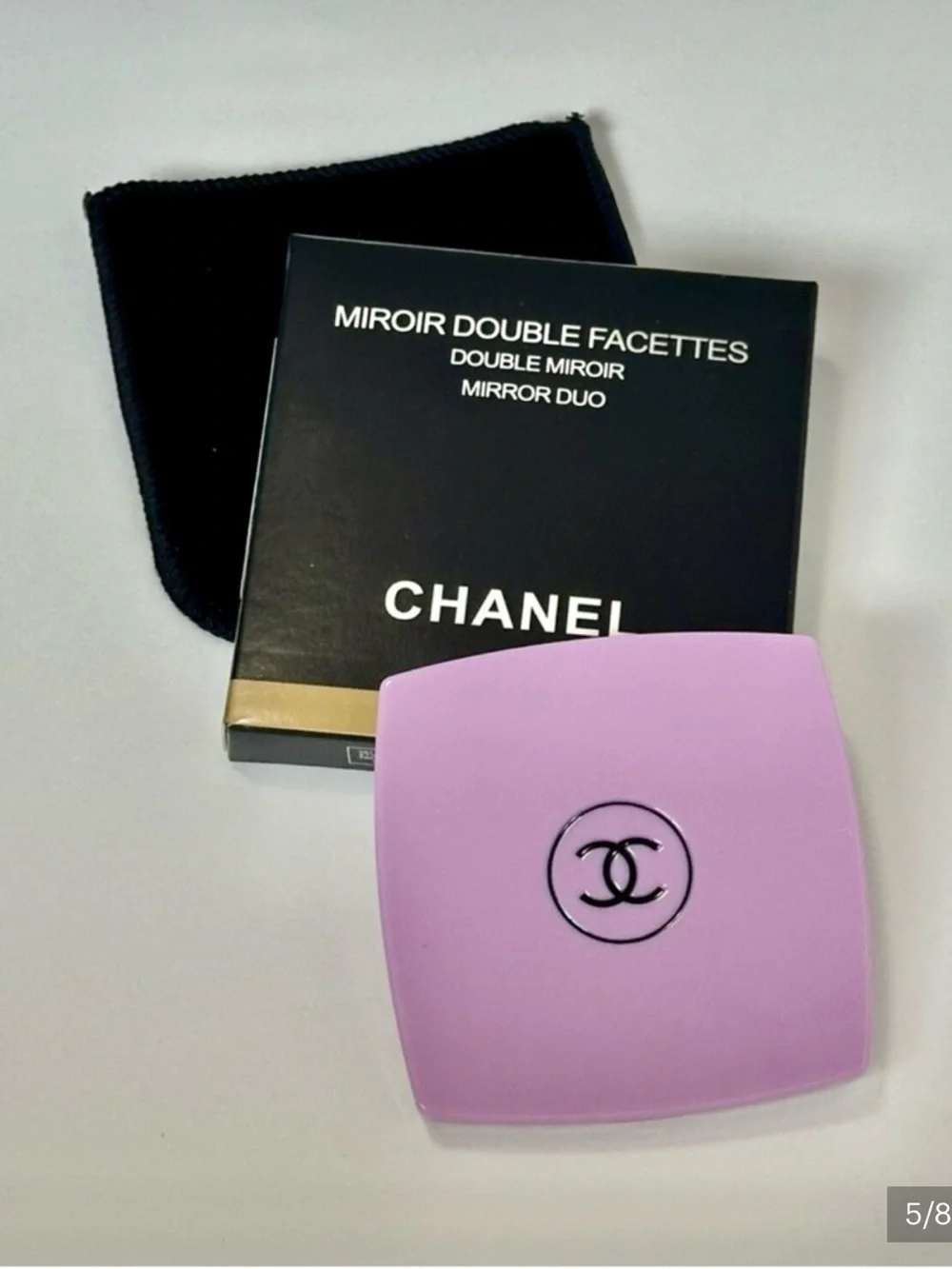 CHANEL Lilac/ Lavender Compact Mirror Duo with Iconic CC Logo NWB